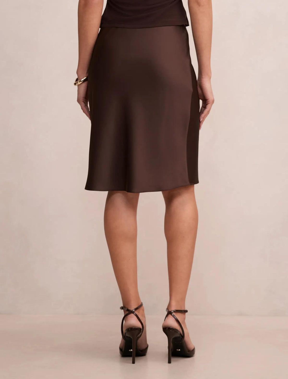 Selena Satin Skirt Bitter Chocolate