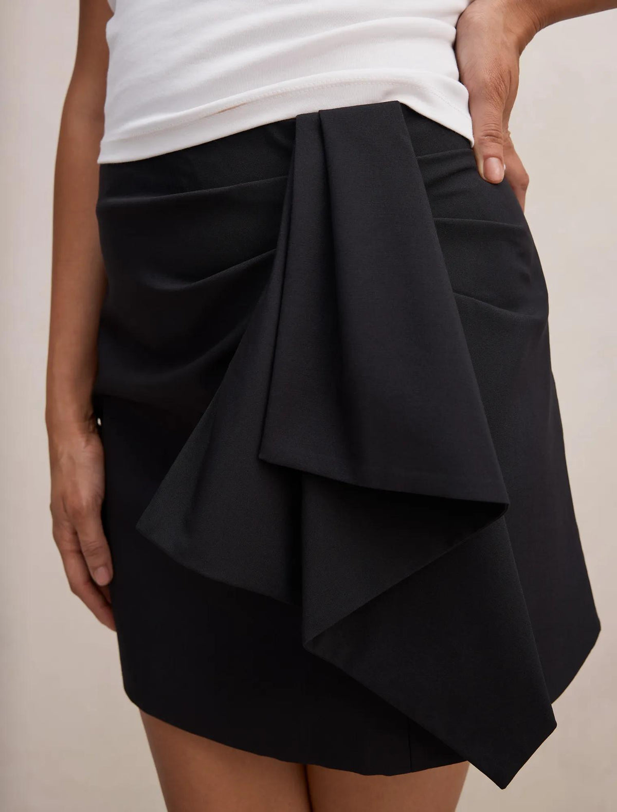 Lexi Drape Mini Skirt Black