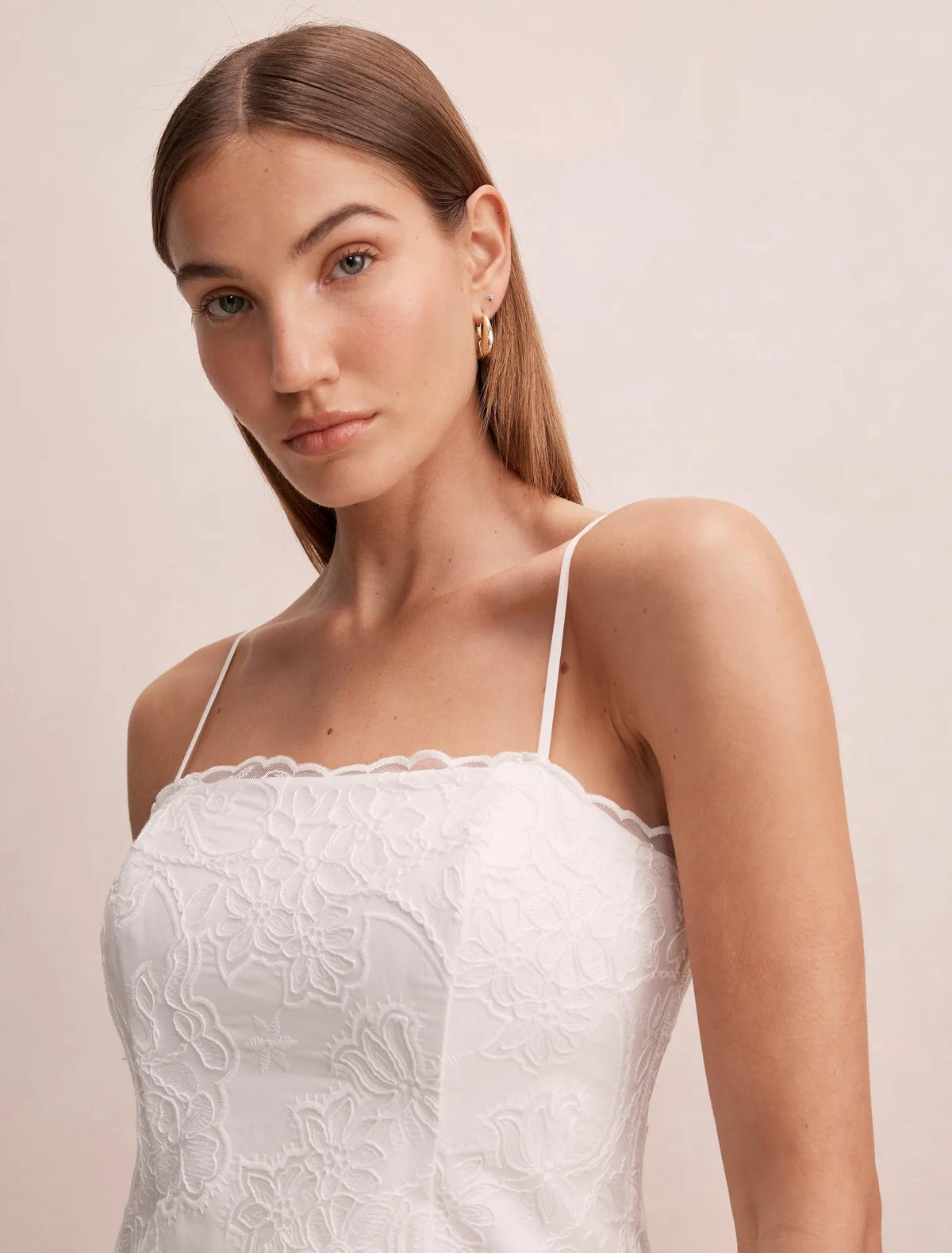 Annika All Over Lace Mini Dress Porcelain