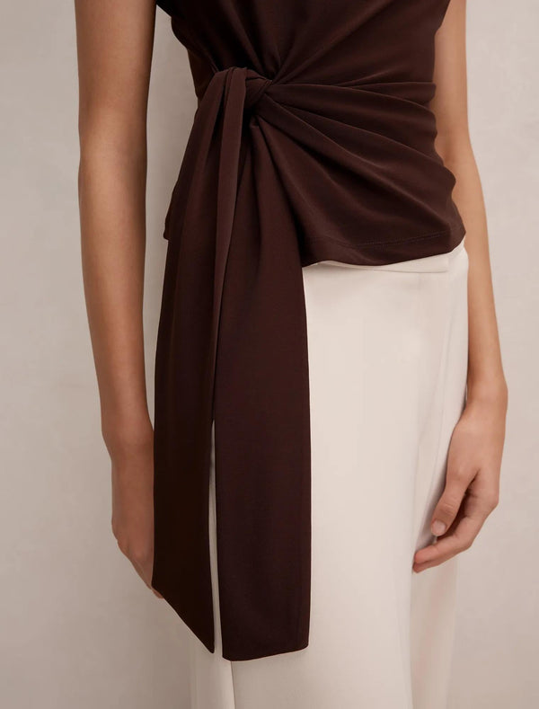 Celine Tie Detail Top Decadent Chocolate