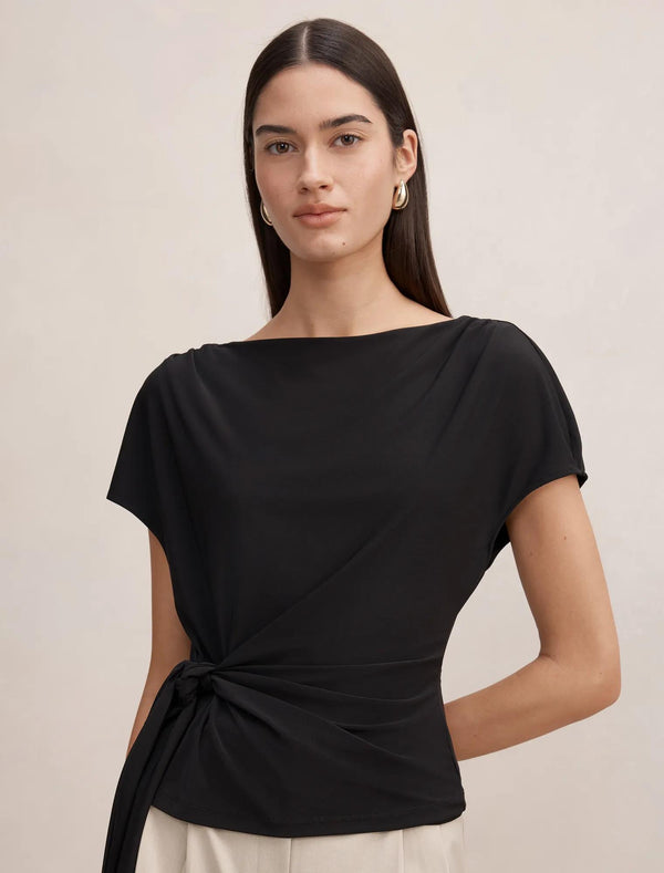 Celine Tie Detail Top Black