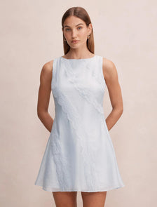 Hannah Lace Detail Mini Dress Bluebell