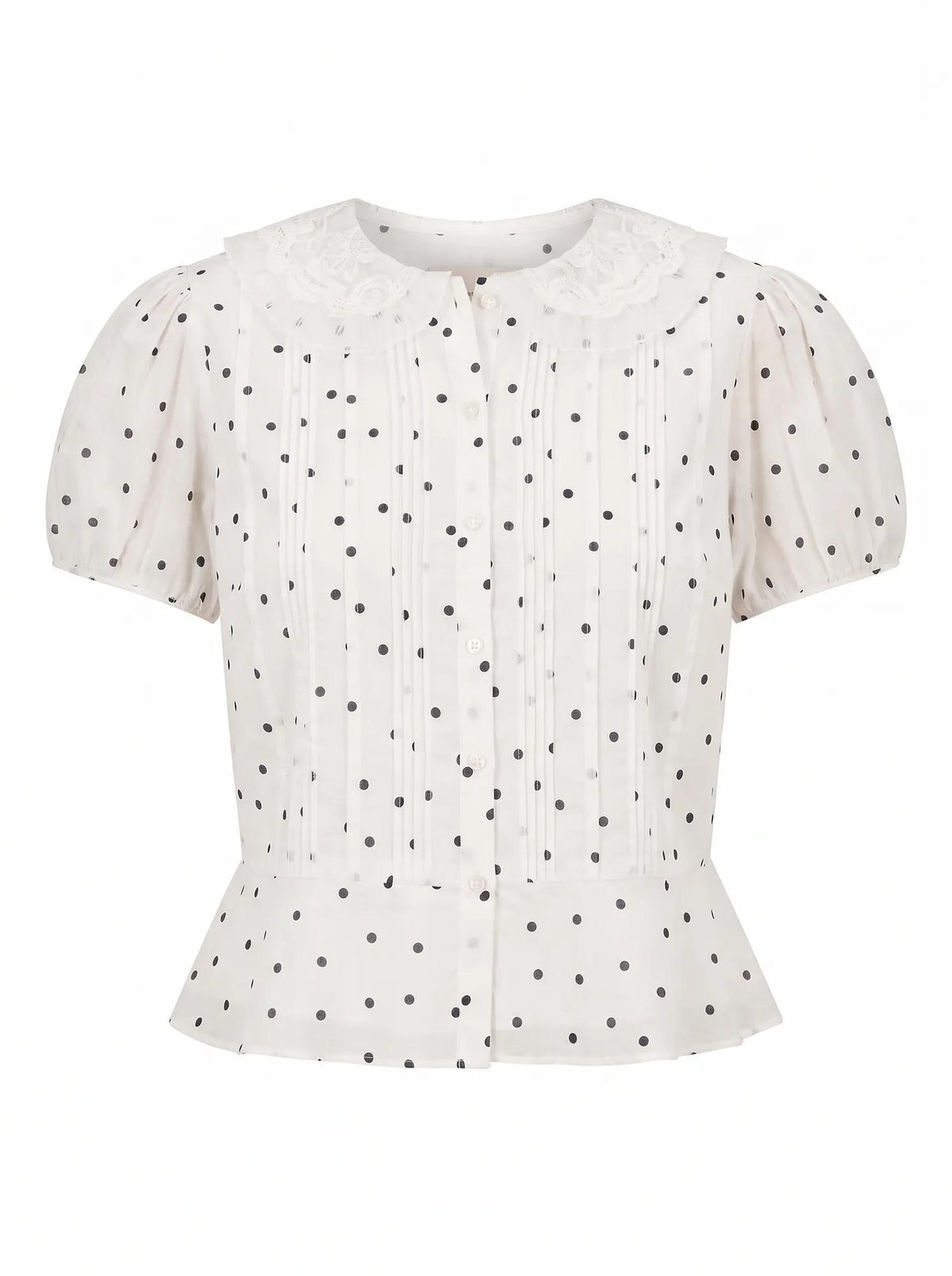 Cece Peplum Blouse Navy Findon Spot_mannequin
