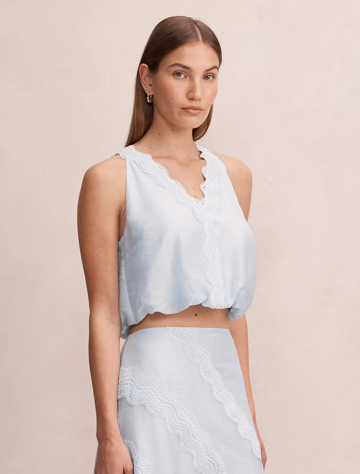 Maeve Lace Tie Top Blue Bell Co-ord