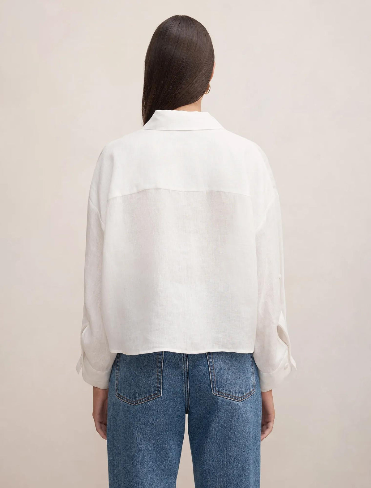 Bowie Cropped Shirt Porcelain
