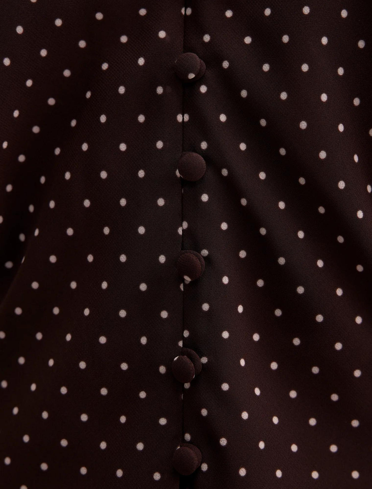 Daphne Petite Flutter Sleeve Blouse Choc Speckle Spot Co-ord