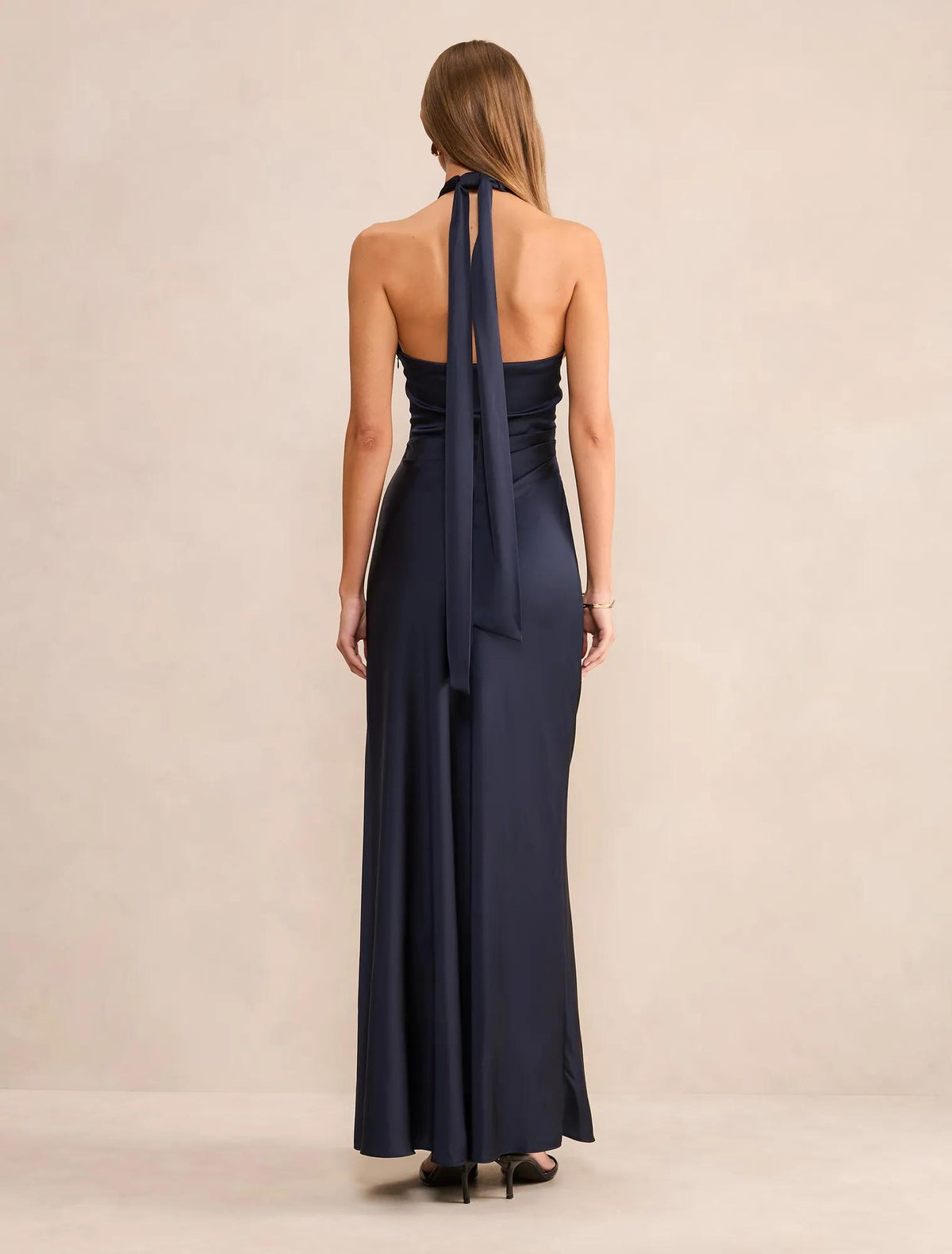 Mariposa Halter Neck Maxi Dress Navy