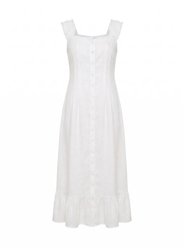 Adriana Pintuck Linen Midi Dress Porcelain_mannequin