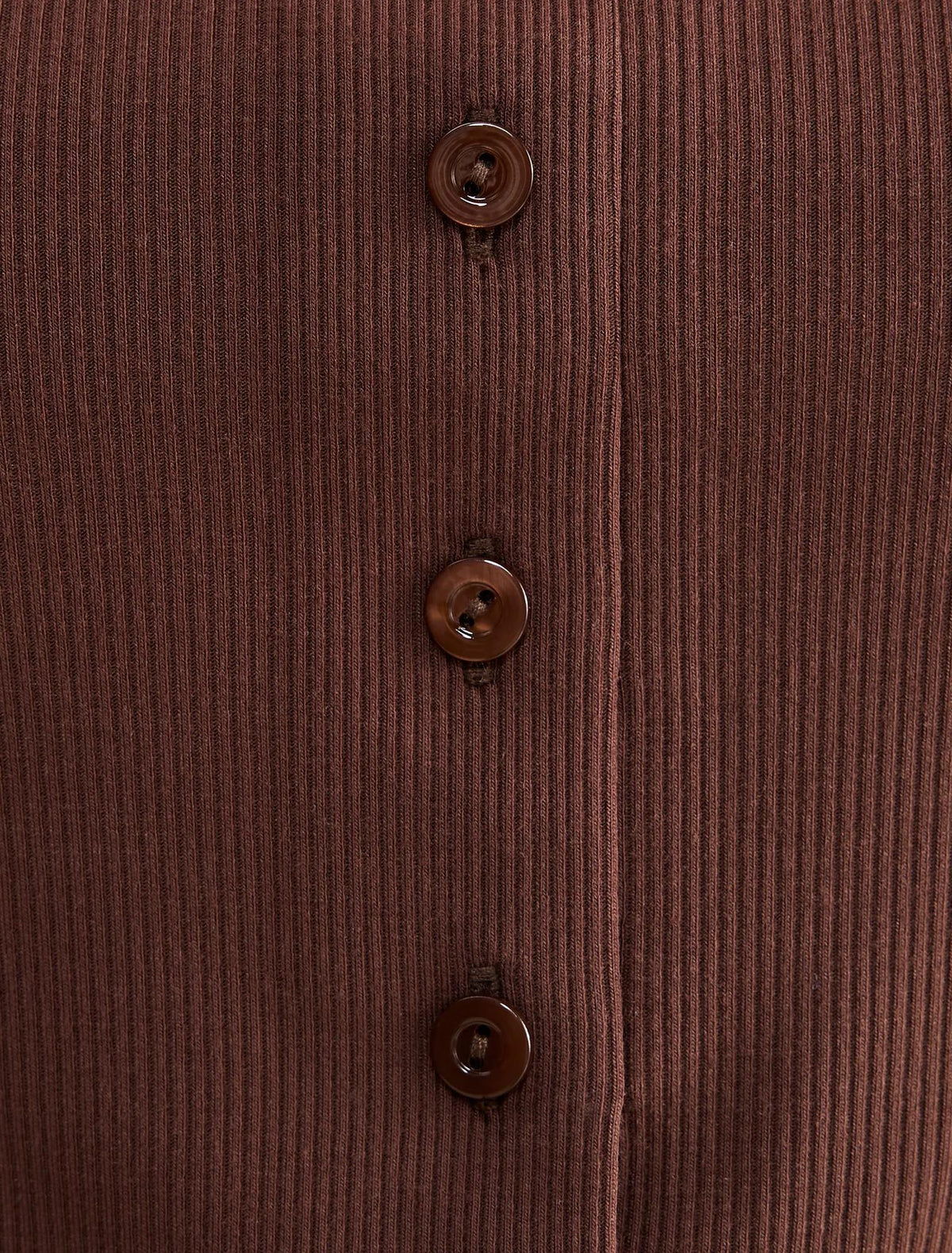 Julia Rib 3/4 Sleeve Cardigan Chocolate