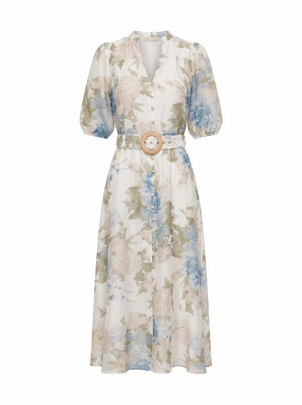 Irena Printed Midi Dress Light Halsey Floral_mannequin