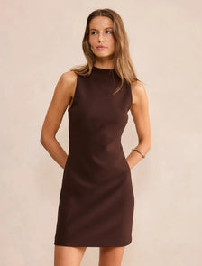 Jordyn Crepe Mini Dress Chocolate