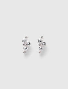 Clarence Cluster Small Stud Silver/ Crystal_mannequin