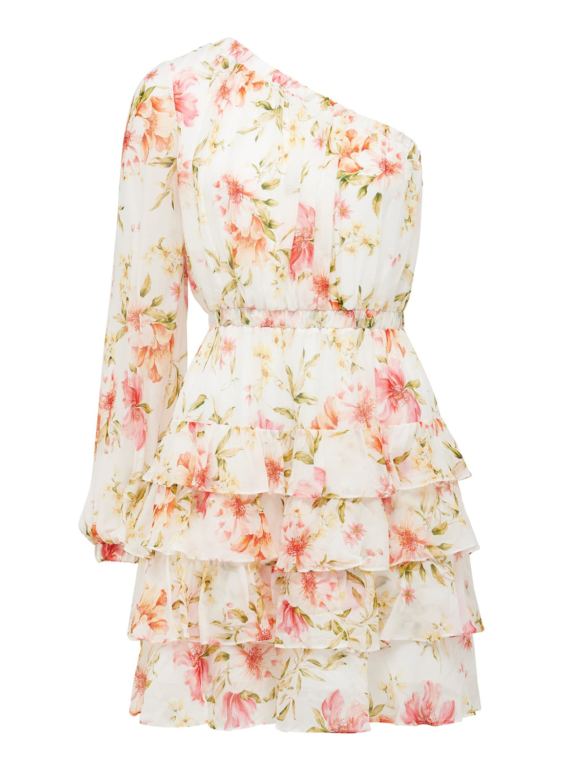 Priya Ruffle One-Shoulder Mini Dress Summer Tropics_mannequin