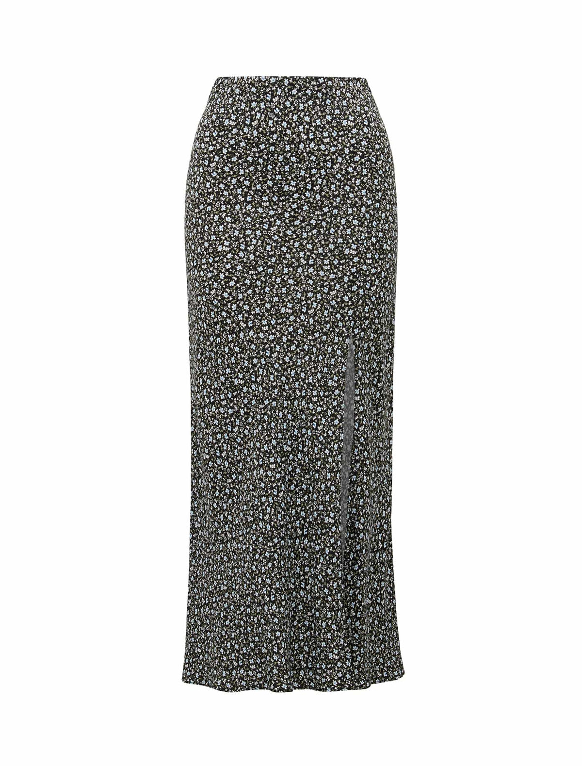 Blanca Petite Bias Split Midi Skirt Brighton Ditsy_mannequin