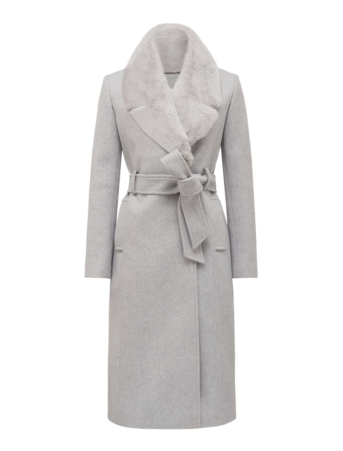 Charlie Faux Fur Collar Coat Grey_mannequin