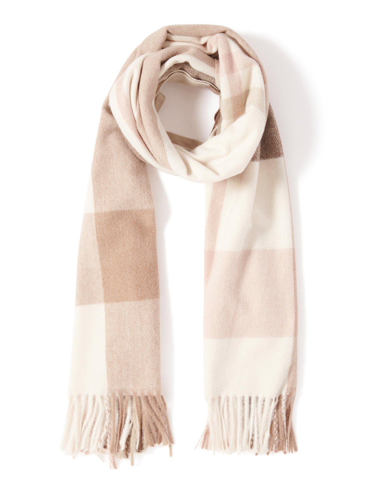 Ada Check Scarf Blush/Brown_mannequin