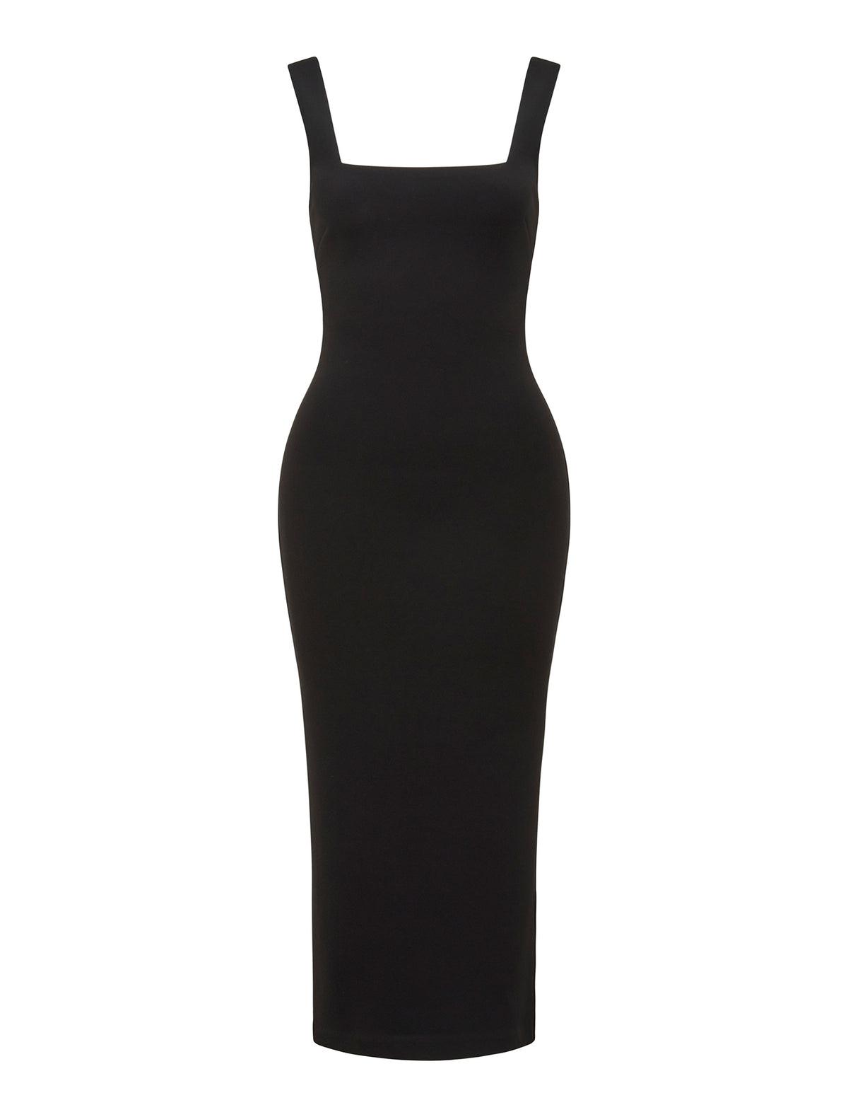 Rita Square Neck Bodycon Midi Black_mannequin