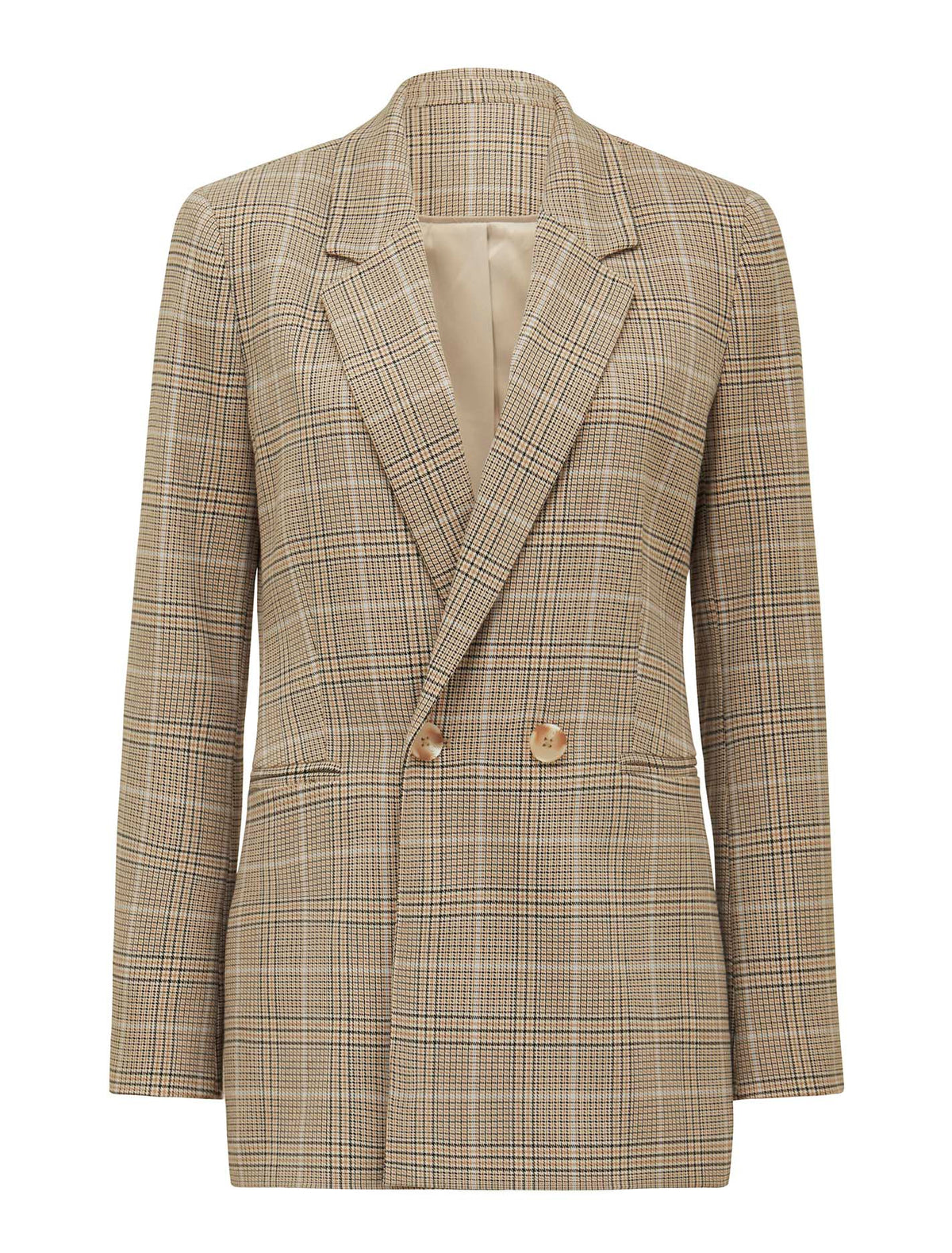 Fiona Check Double Breasted Blazer Camel/Blue Suit_mannequin