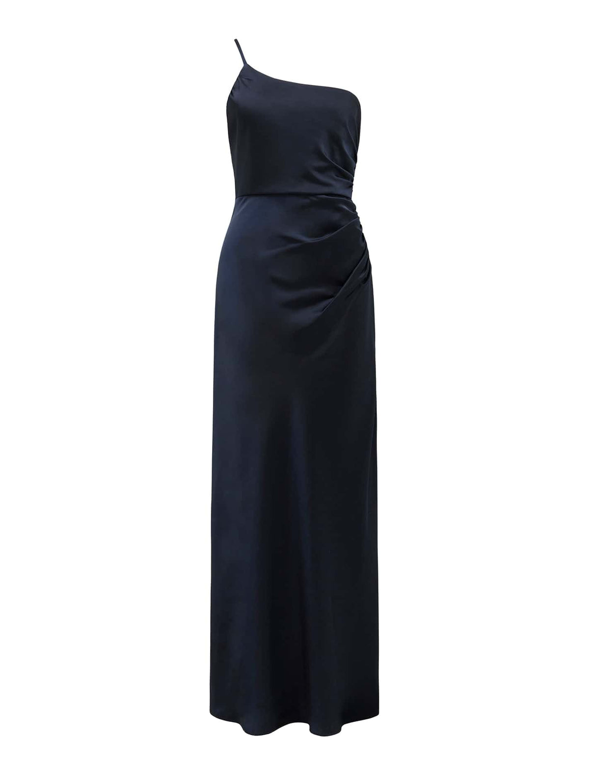 Kelly One Shoulder Satin Maxi Navy_mannequin