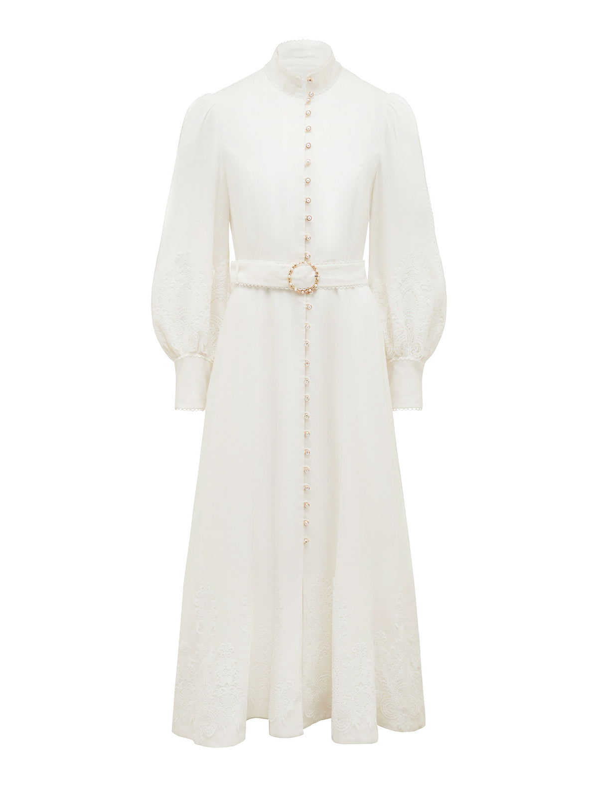 Allegra Lace Detail Midi Ivory_mannequin