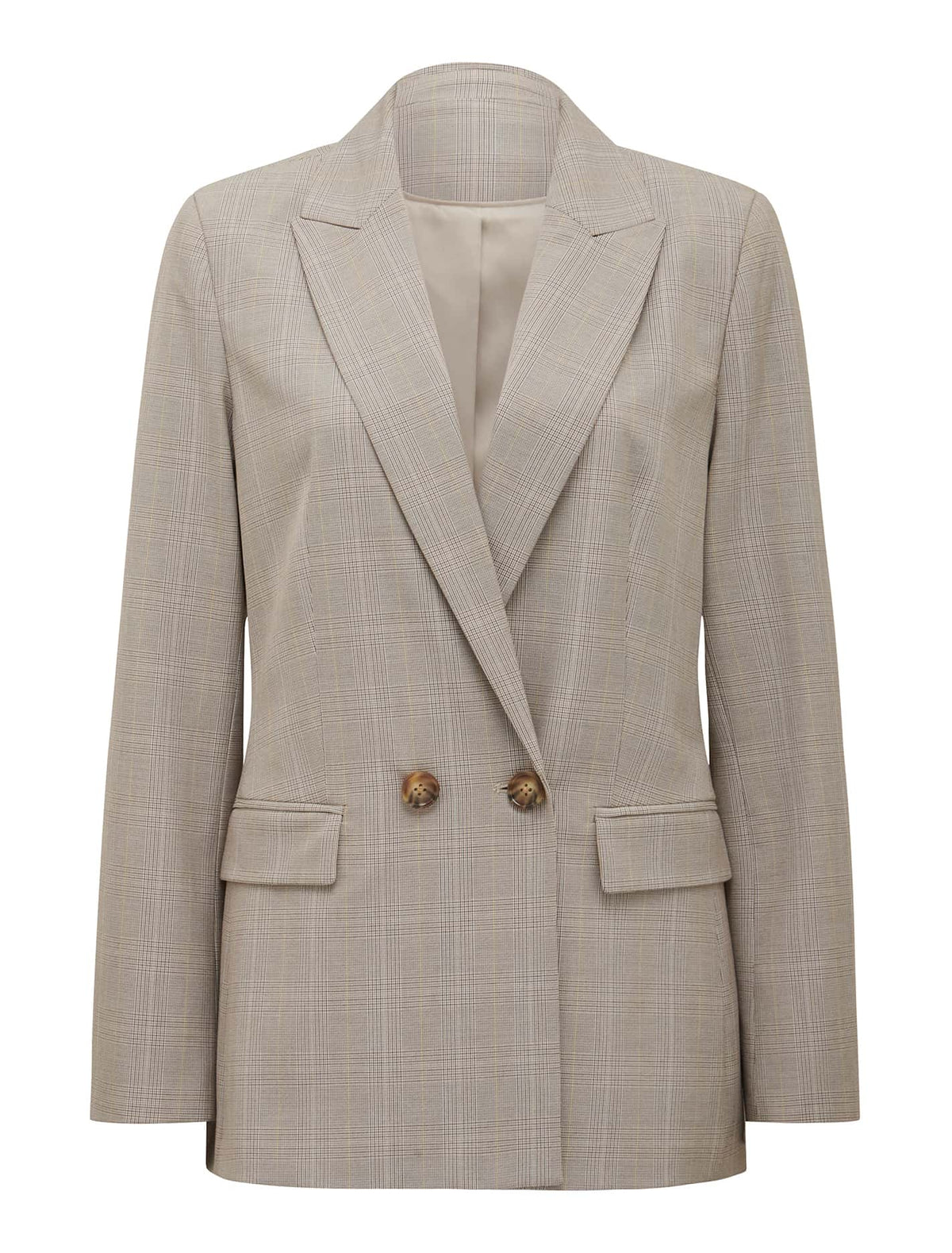 Isla Double Breasted Blazer Light Grey Check Suit_mannequin