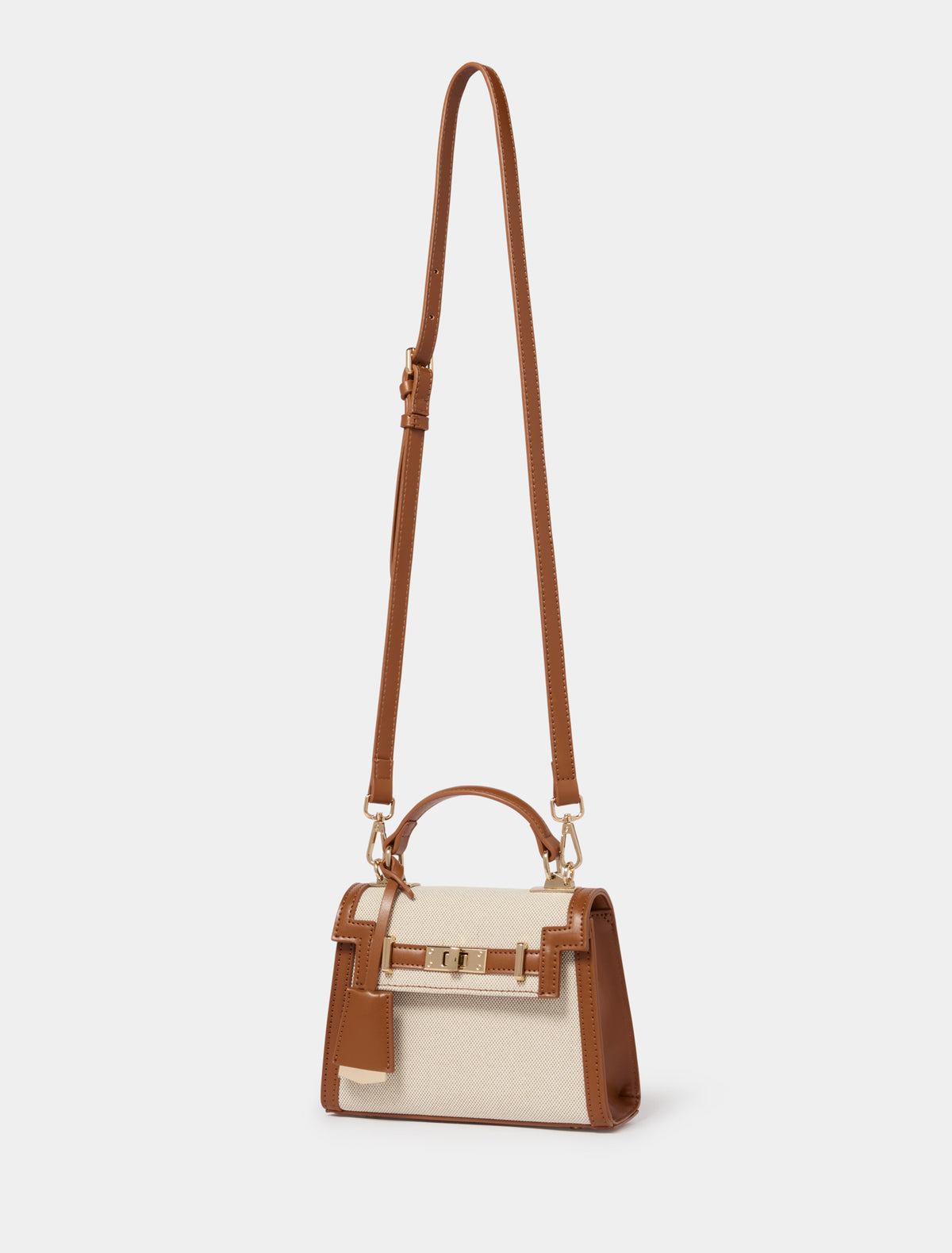 Tala Top Handle Lock Bag Canvas/Tan_mannequin