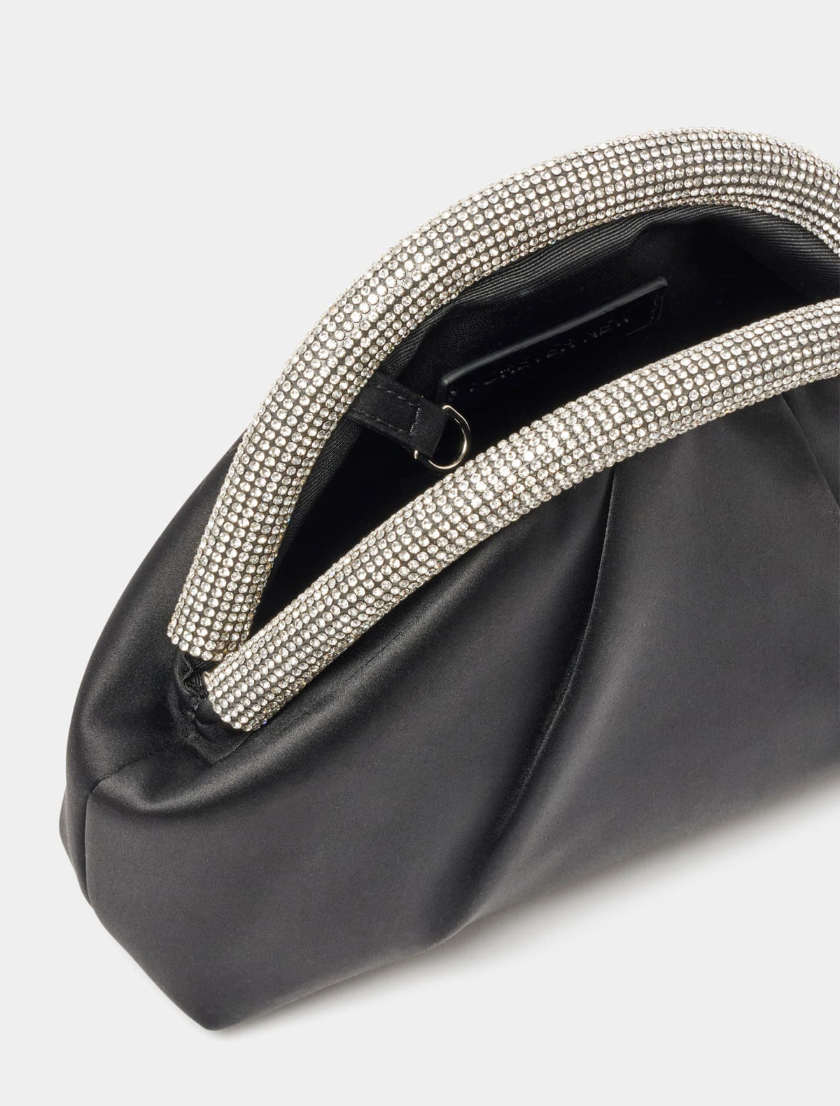 Shayla Shiny Frame Clutch Black / Silver_mannequin