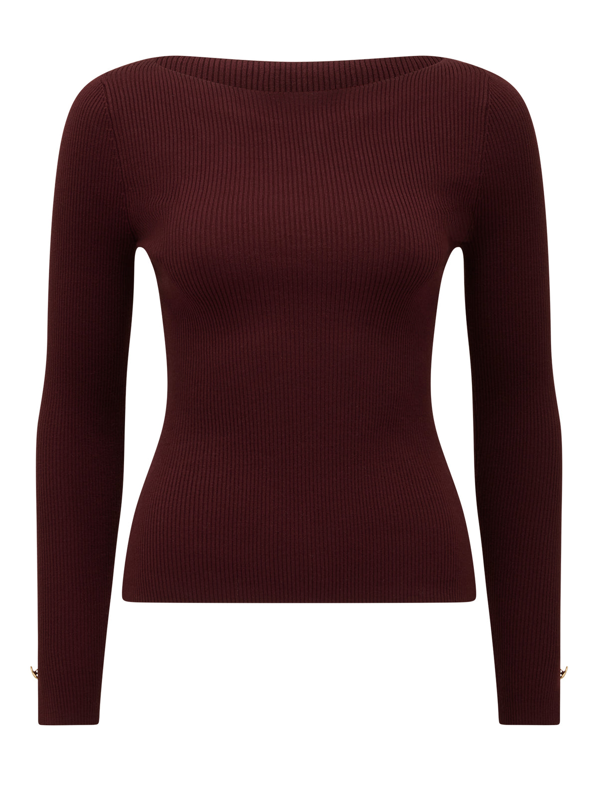 Alaia Knit Rib Top Mulled Wine_mannequin