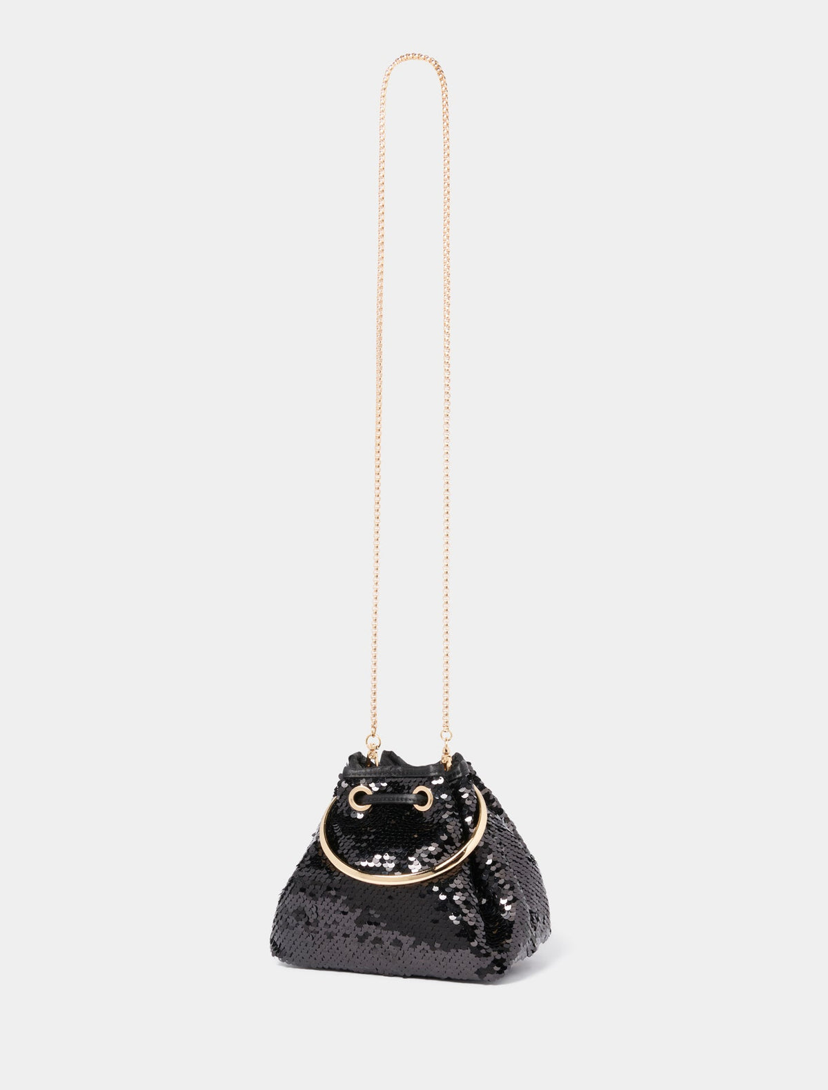 Stella Sequin Ring Handle Bag Black_mannequin