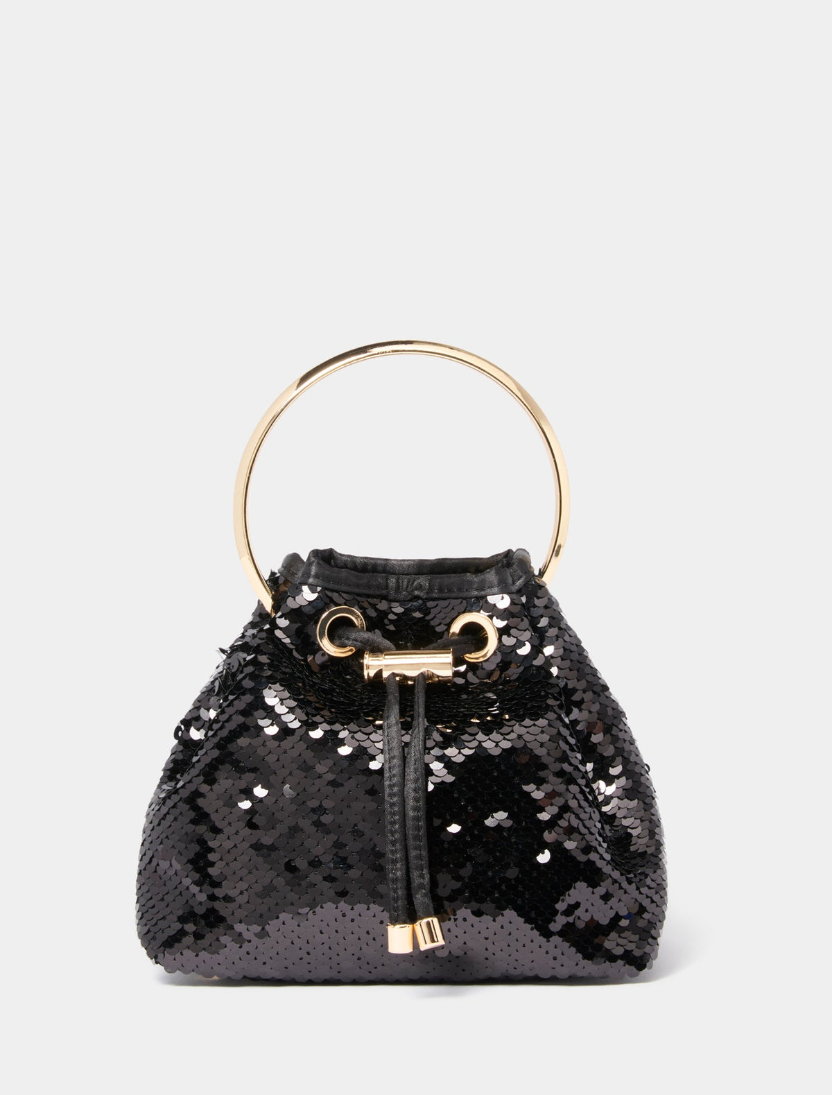 Stella Sequin Ring Handle Bag Black_mannequin