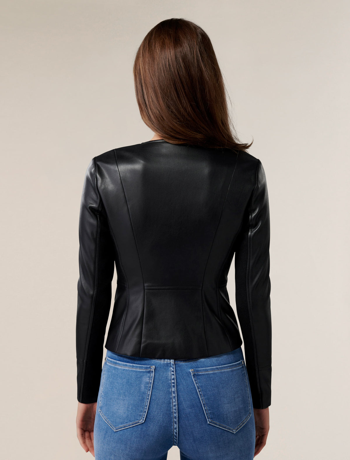 NINA COLLARLESS BIKER Black