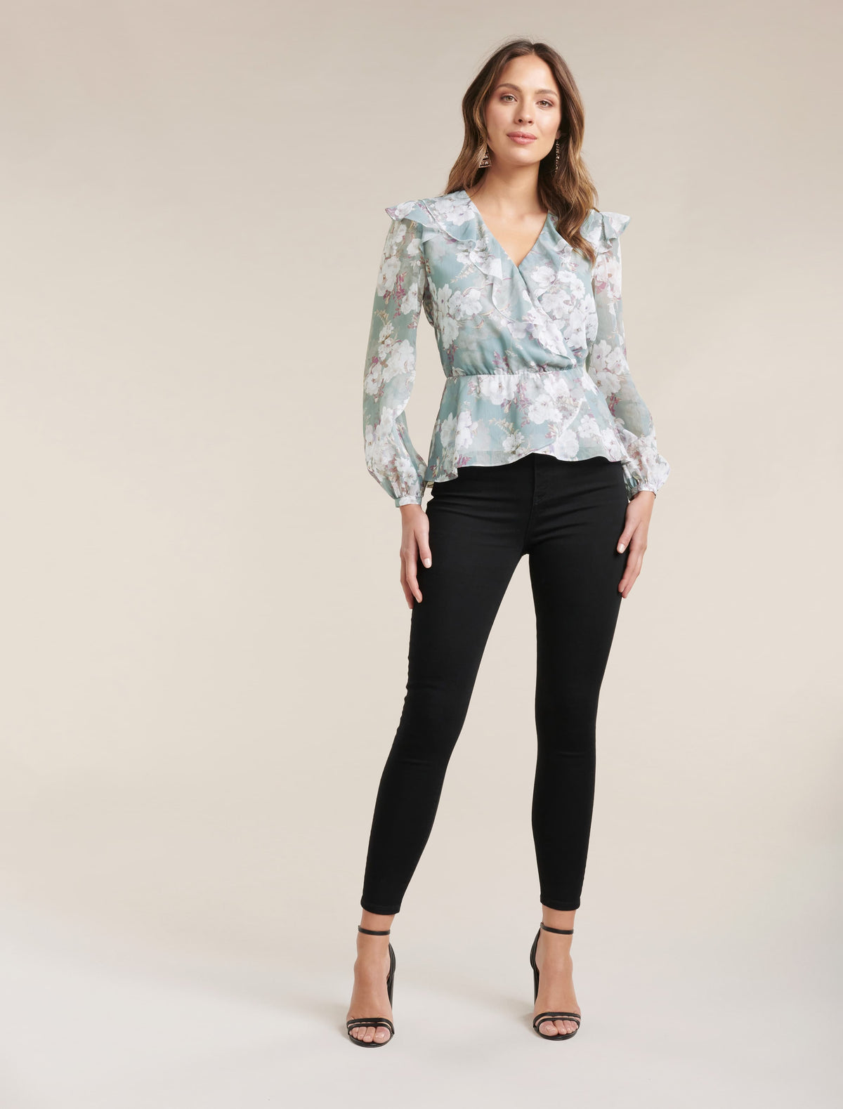 Sorrento Romantica Blouse Sheer Ivory Floral