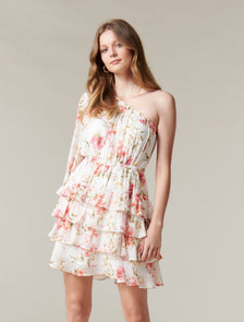 Priya Ruffle One-Shoulder Mini Dress Summer Tropics