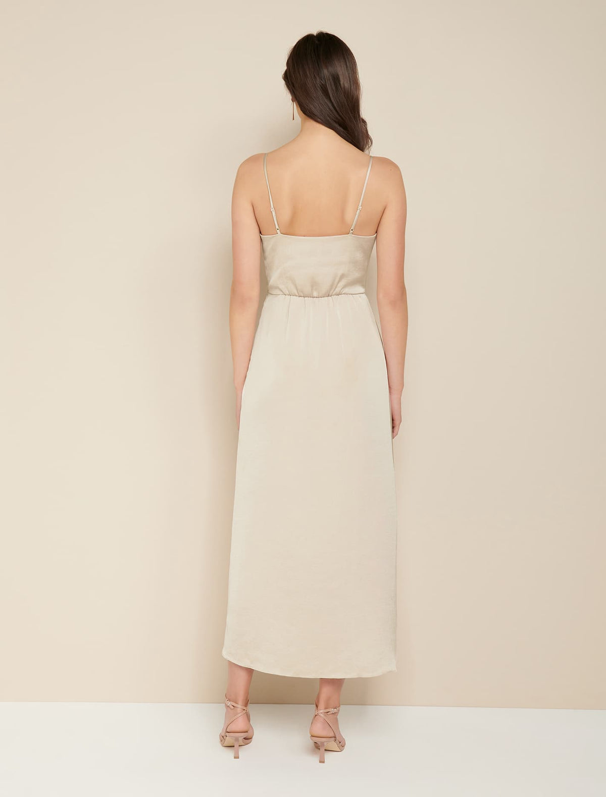 Danielle Strappy Ruffle Maxi Gown Champagne