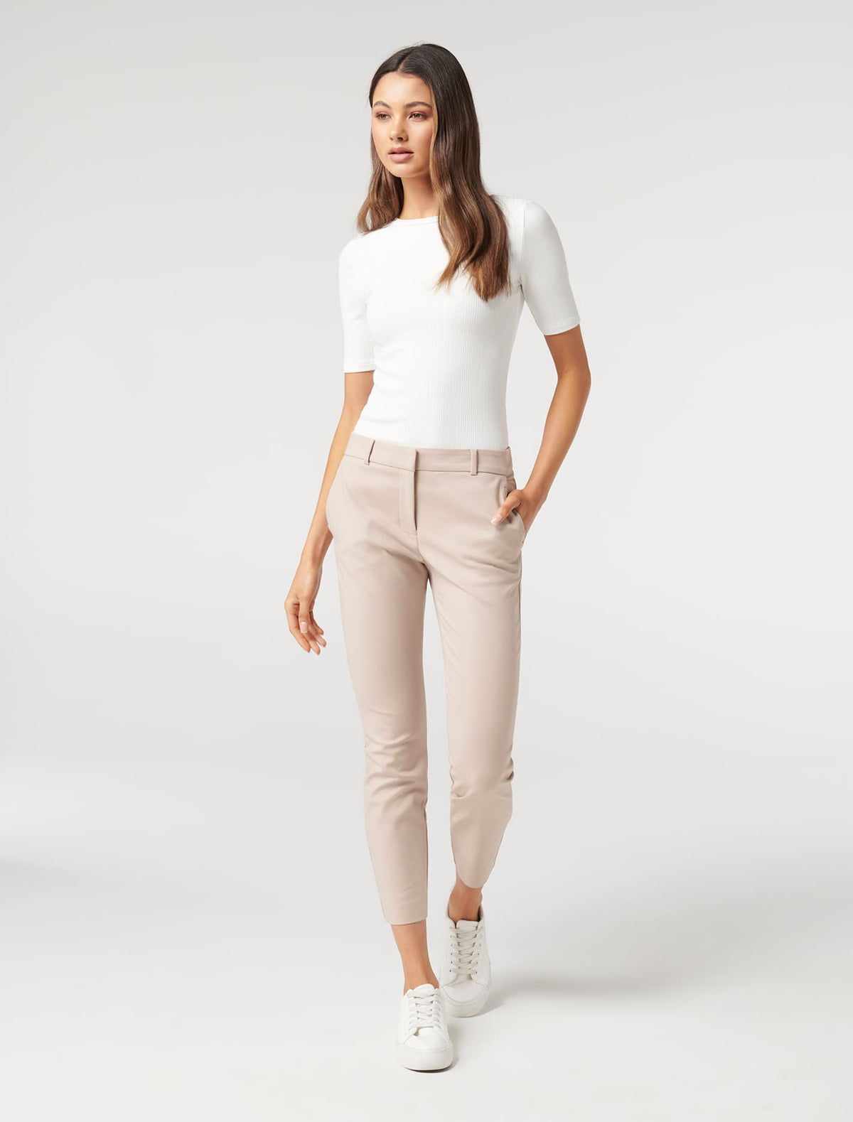 Grace 7/8th Slim Pants Beige Rose