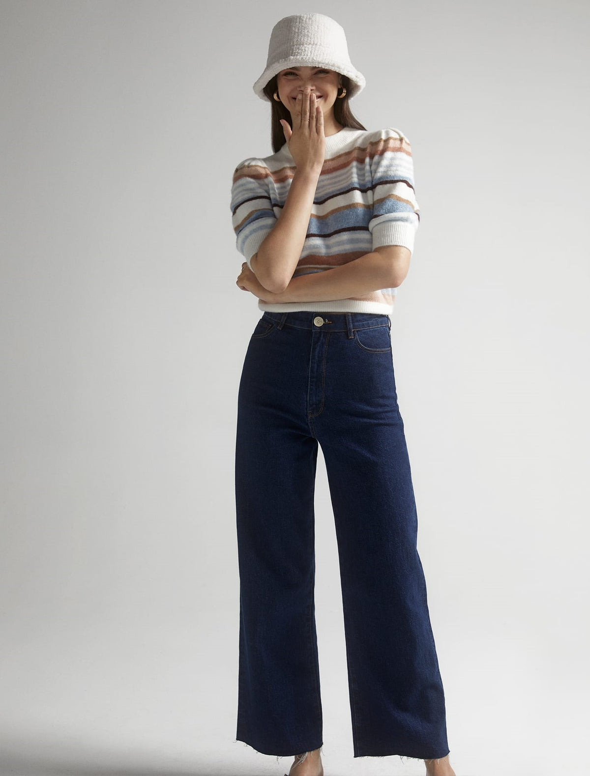 Gia High Rise Wide Leg Jean Lyon Blue