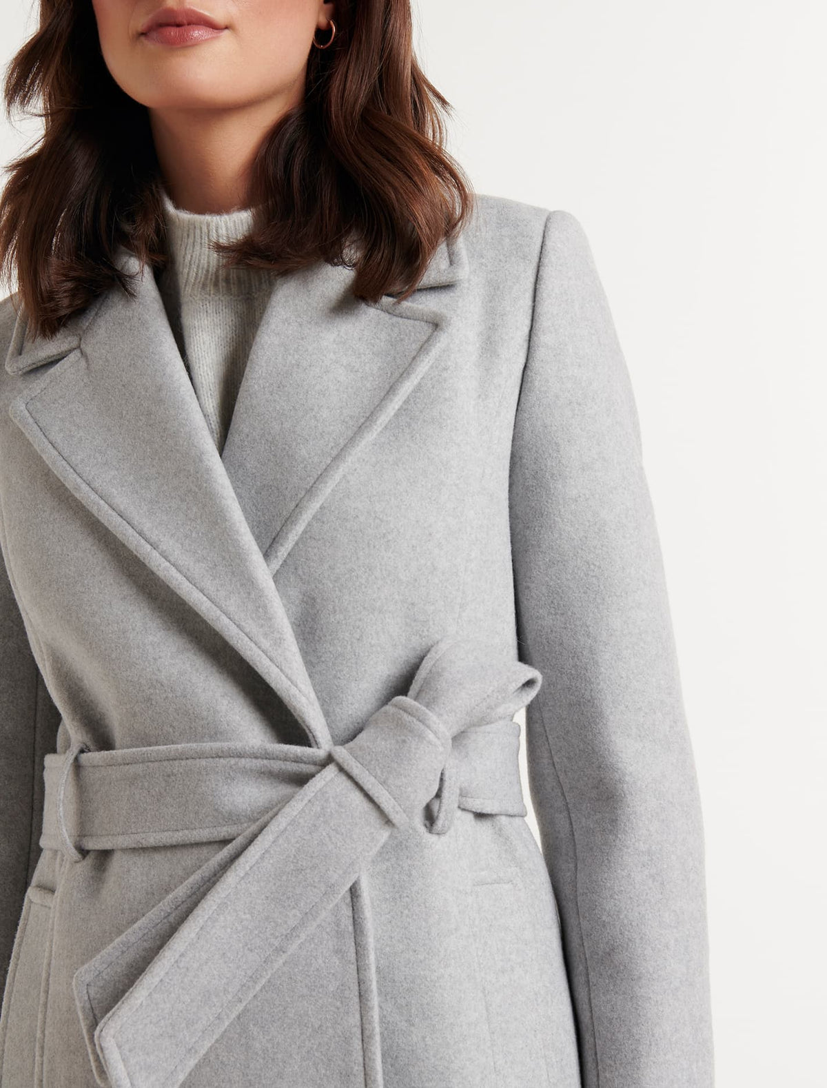 Charlie Faux Fur Collar Coat Grey