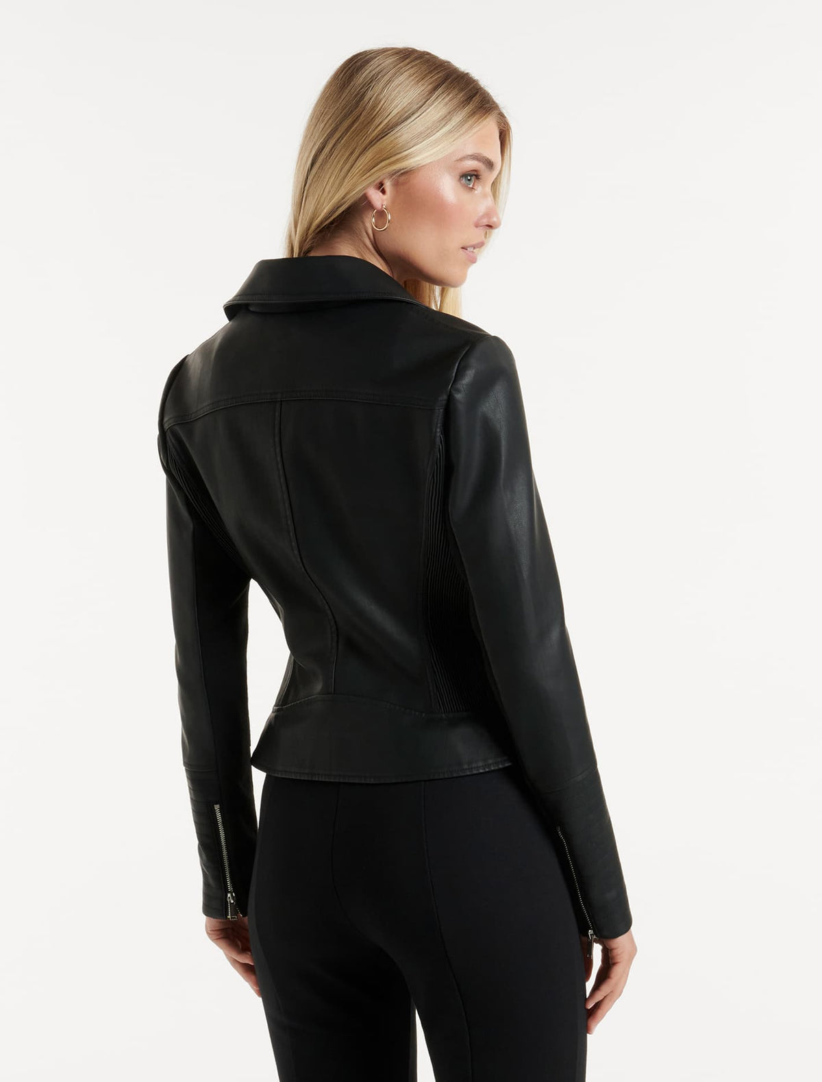 Heidi PU Biker Jacket Black