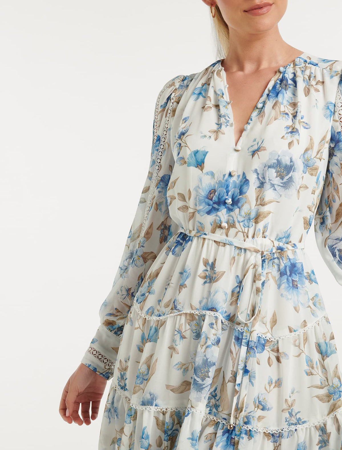Valerie Trim Skater Dress Porcelain Augustine Floral