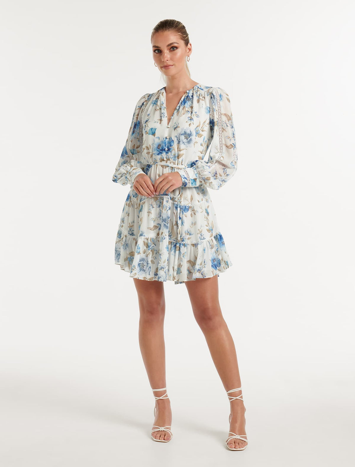 Valerie Trim Skater Dress Porcelain Augustine Floral