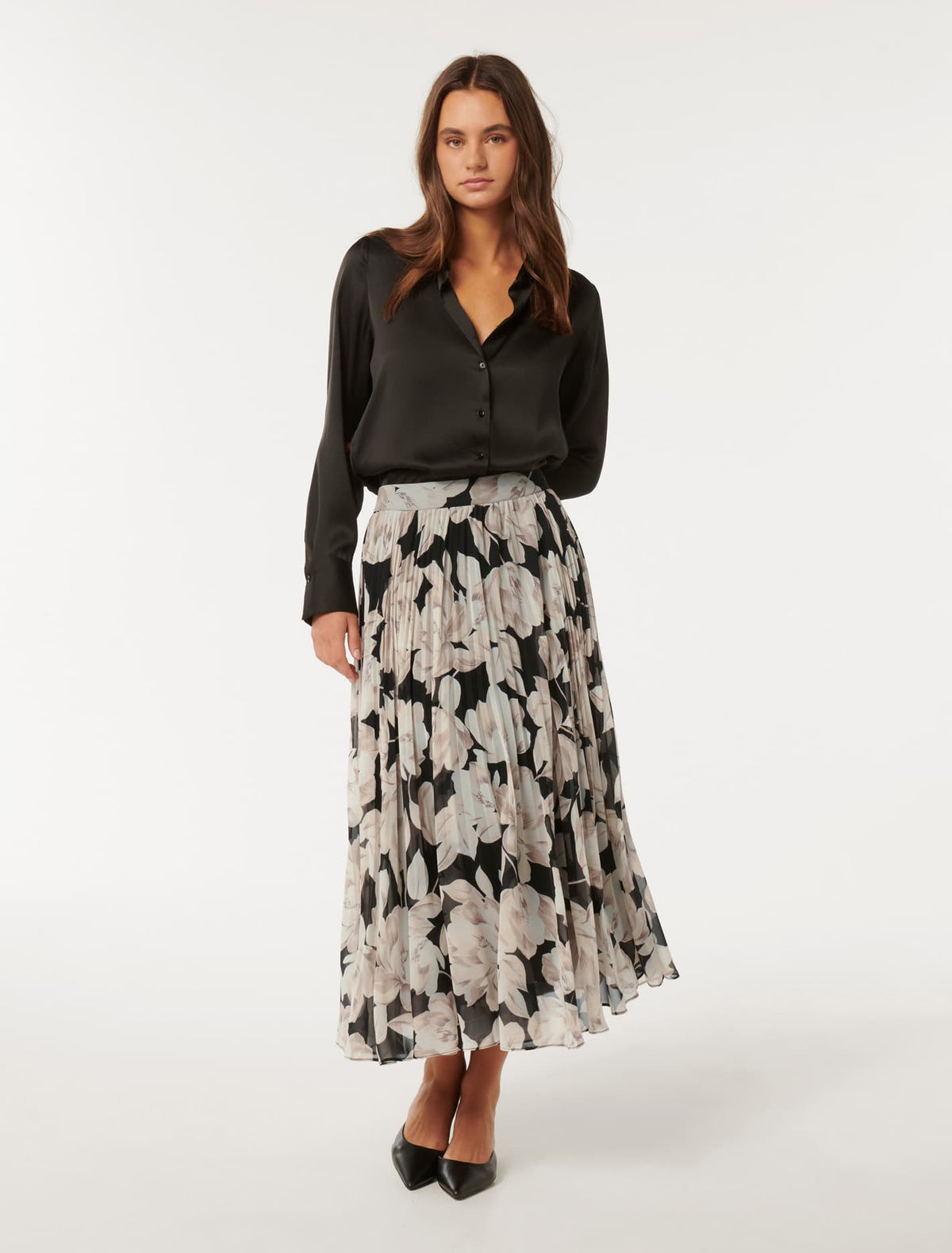 Aurora Pleated Skirt Light Wright Floral