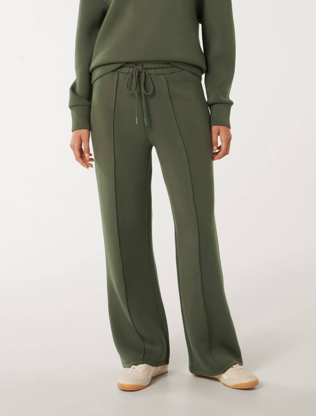 Tiana Wide Leg Sweatpants Olive Green