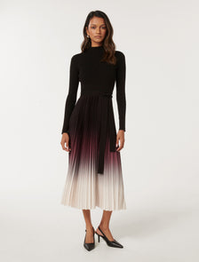 Harmony Petite Midi Dress Berry Ombre