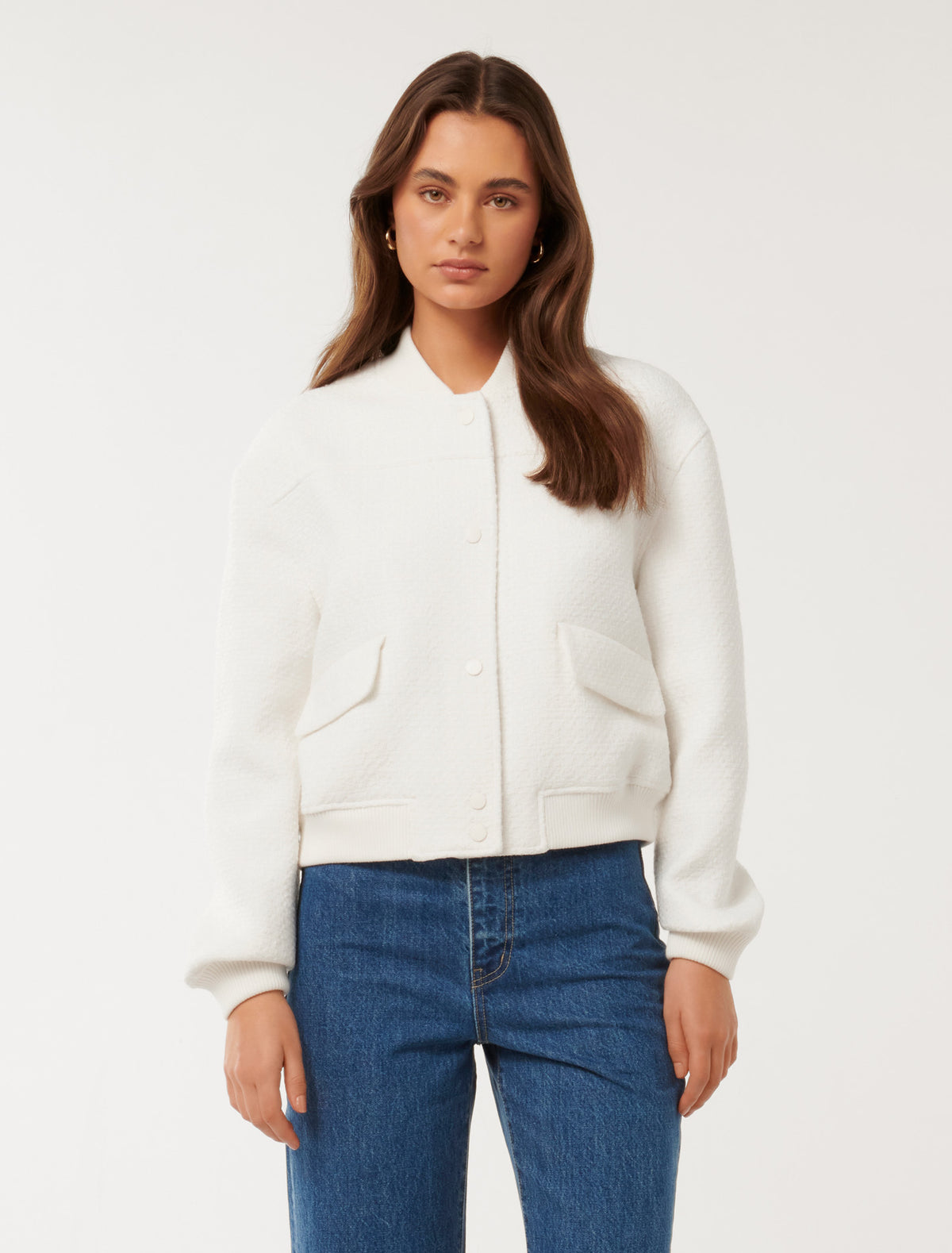 Becks Boucle Bomber Jacket CREAM BOUCLE