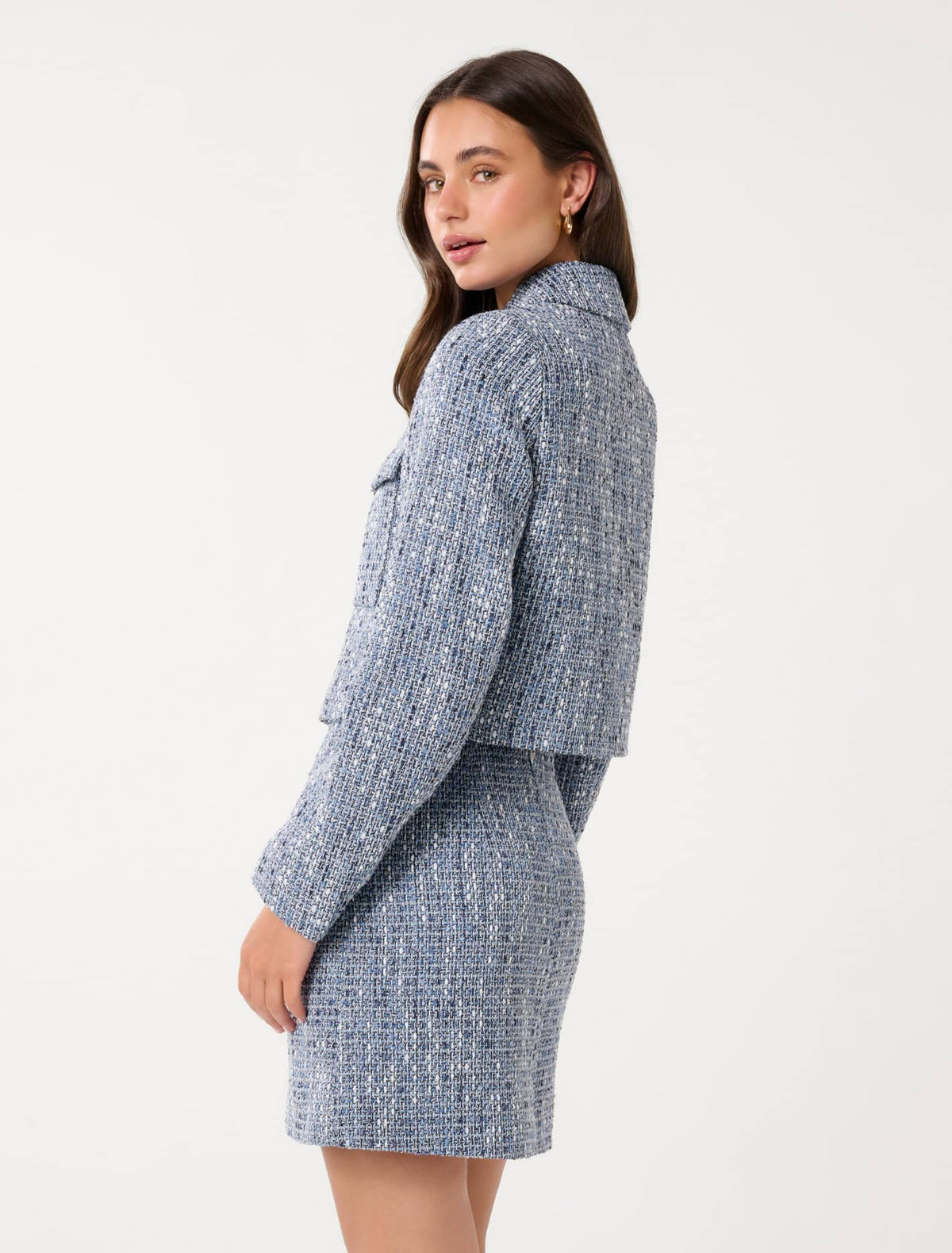 Marley Boucle Jacket Blue Boucle Suit