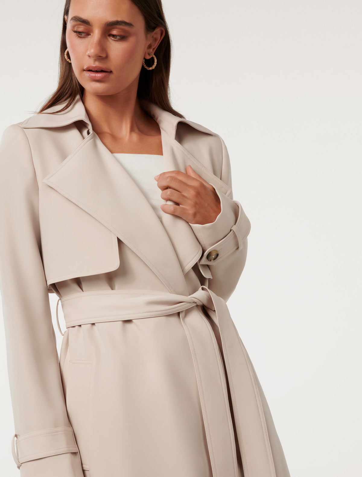 Emma Soft Trench Coat Almond Milk