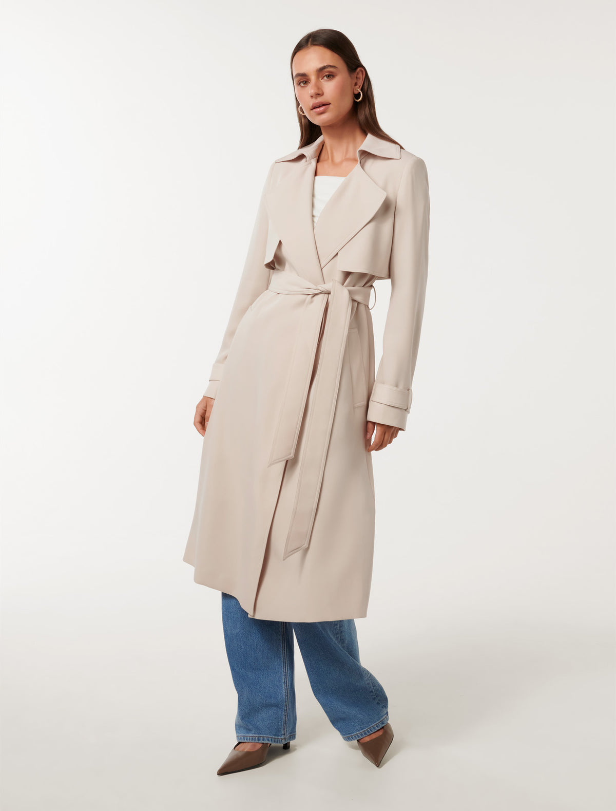 Emma Soft Trench Coat Almond Milk