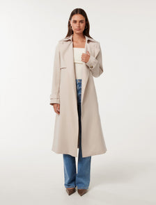 Emma Soft Trench Coat Almond Milk