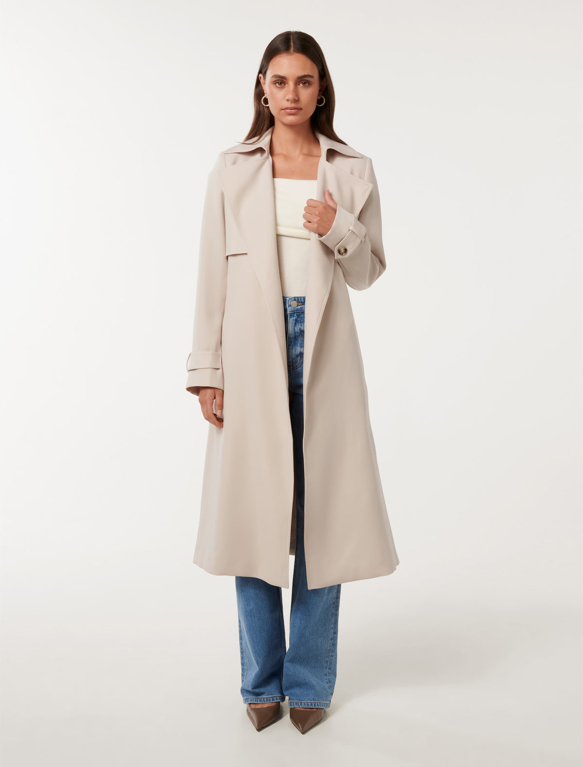 Emma Soft Trench Coat Almond Milk