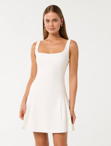 Tanya Pleated Mini Dress Porcelain Co-Ord